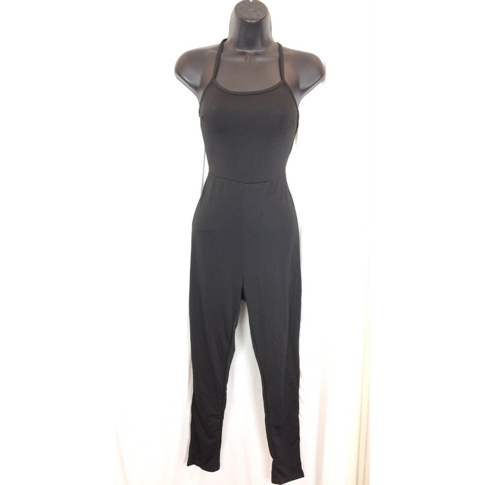 Women’s Backless Jumpsuit Fitness Club wear Halter Playsuit Romper Size S/M New